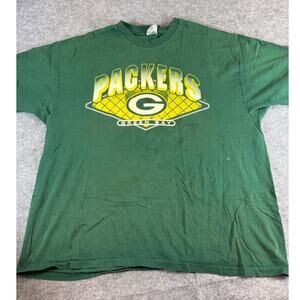 VINTAGE 90s Green Bay Packers NFL Shirt Men 2XL Green Single Stitch Football Tee